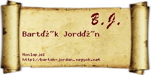 Barták Jordán névjegykártya